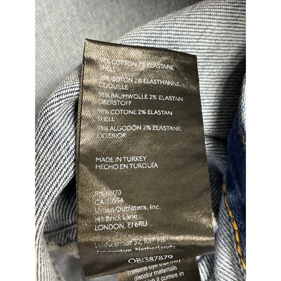 Pilcro Women's Blue Denim Button-Up Jacket With Fringe Hem Size Small - New - Picture 7 of 10